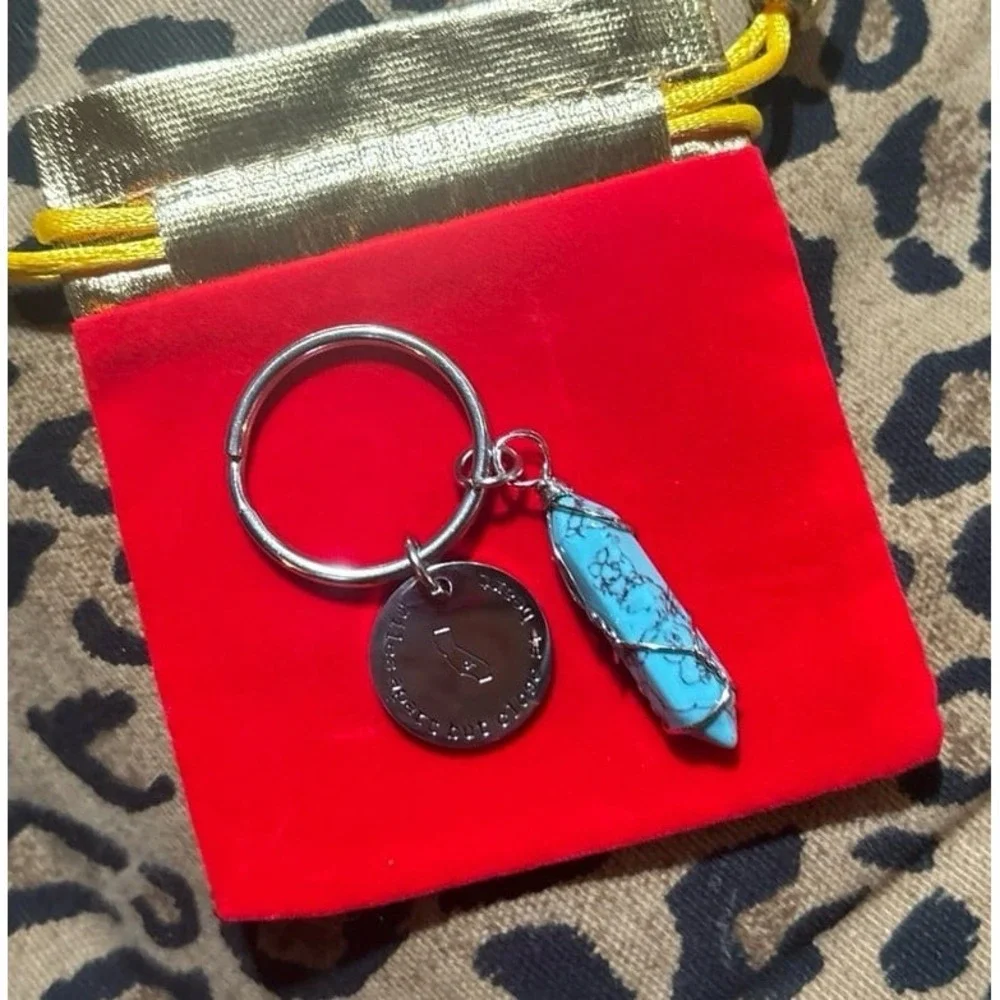 NEW Miles‎ Apart Close At Heart State Keychain w/ Healing Crystal, California